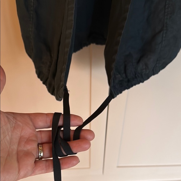 Athleta Playa Linen Black Short Sleeve Wrap Shirt - Picture 7 of 7